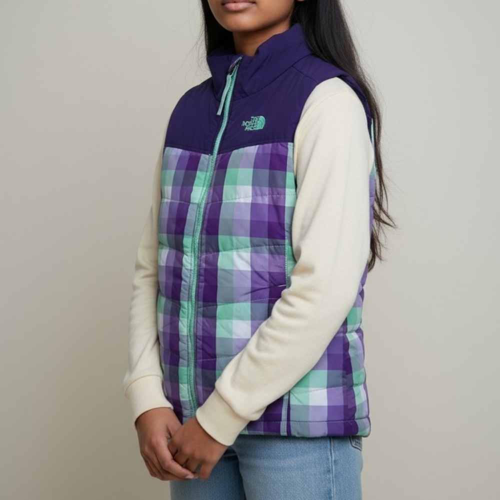 The North Face Kids Reversible Plaid Puffer Vest